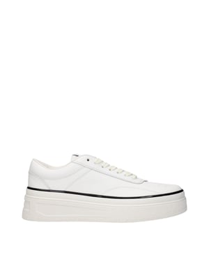 Zapatillas de plataforma de cuero blanco Jil Sander