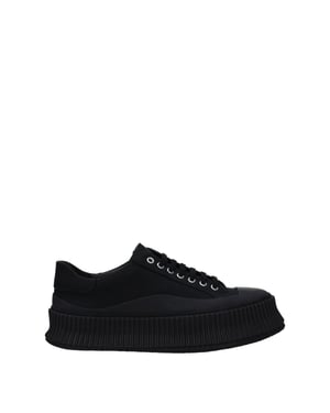Zapatillas de plataforma de tela negra Jil Sander