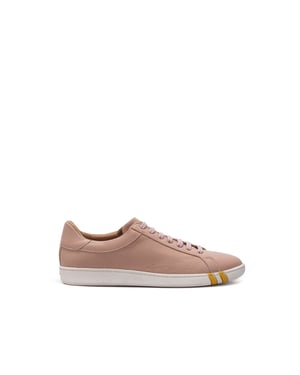 Zapatillas bajas de tela y cuero rosa Bally