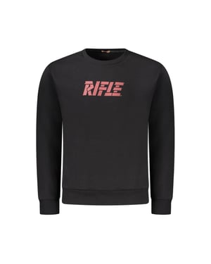 Suéter de Cuello Redondo para Hombre de Algodón Negro Rifle