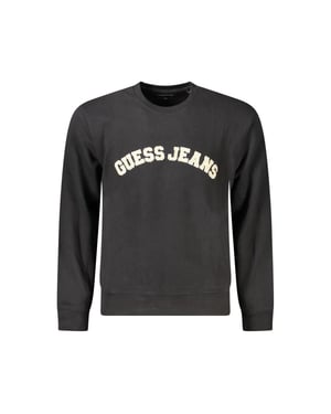 Sudadera de Hombres de Algodón Negra Guess Jeans