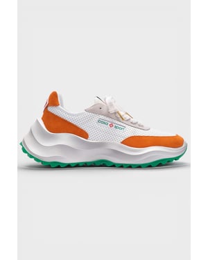 Zapatillas Casablanca Atlantis Con Detalle Naranja Y Blanco