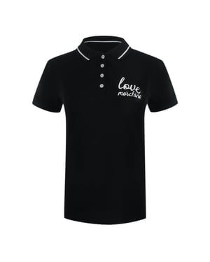 Polo Negro Con El Logotipo De Love Moschino