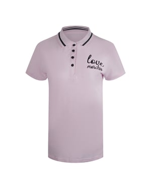 Polo Rosa Con El Logo De La Firma De Love Moschino