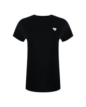 Camiseta Negra Con Logo De Corazón Blanco Pequeño De Love Moschino