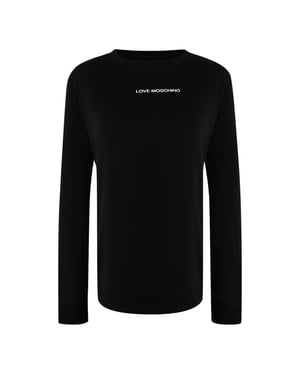 Sudadera Negra Con Logo Pequeño De Love Moschino