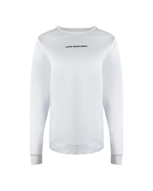 Sudadera Blanca Con Logo Pequeño De Love Moschino