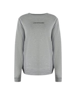 Sudadera Gris Con Logo Pequeño De Love Moschino