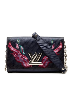 Cartera de cadena con giro de lentejuelas en llamas Epi de segunda mano