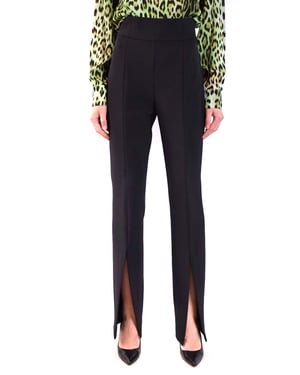 Pantalones de tiro alto con abertura lateral