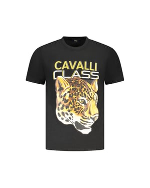 Camiseta de Hombre de Algodón Negra Cavalli Class