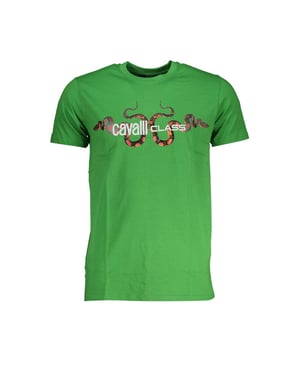 Camiseta de Algodón Verde para Hombre Cavalli Class