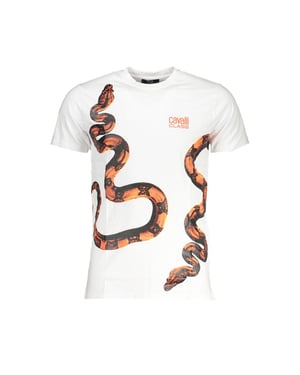 Camiseta de Hombre de Algodón Cavalli Class Bianco