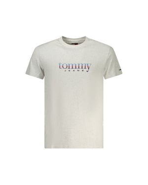 Camiseta de algodón gris para hombre de Tommy Hilfiger