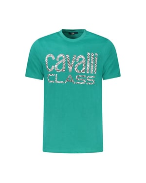Camiseta de Algodón Verde para Hombre Cavalli Class