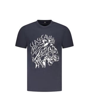 Camiseta de Hombre de Algodón Azul Cavalli Class