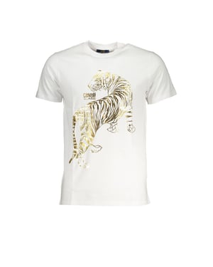 Camiseta de Hombre Cavalli Class Bianco de Algodón