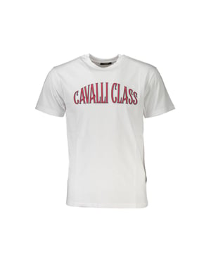 Camiseta de Hombre de Algodón Blanco Cavalli Class