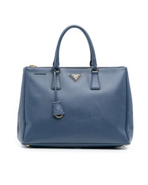 Tote Doble con Cierre de Saffiano Lux Galleria Grande de Segunda Mano