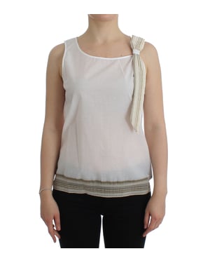 Top de algodón sin mangas con detalle de lazo