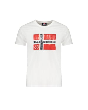 Noruega 1963 Camiseta de Algodón Blanca para Hombre