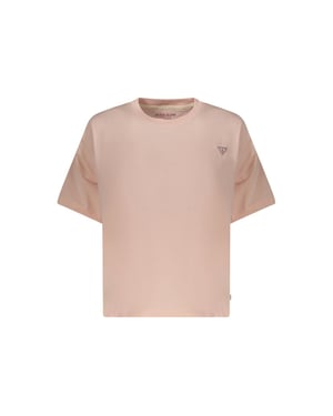 Camiseta de algodón rosa para mujer de Guess Jeans