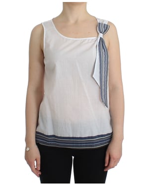 Top de algodón sin mangas con detalle de moño