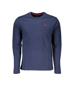 La Martina Camiseta Azul Real con Cuello Redondo Bordada