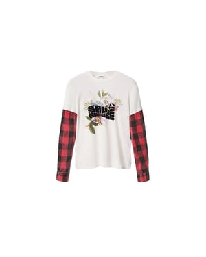 Camiseta de algodón blanca Desigual