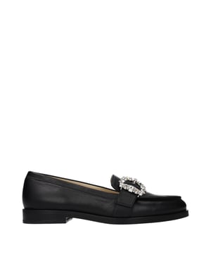 Mocasines Negros de Cuero Sin Cordones Jimmy Choo