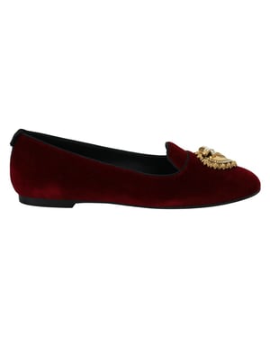 Mocasines Sin Cordones de Algodón Burdeos Dolce & Gabbana