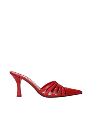 Sandalias de tacón stiletto de cuero rojo Paris Texas