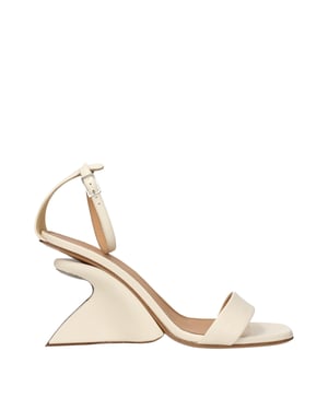 Sandalias de Plataforma de Cuero Beige Off-White