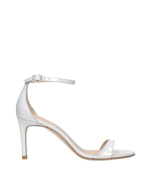 Sandalias de tacón stiletto de cuero blanco Stuart Weitzman