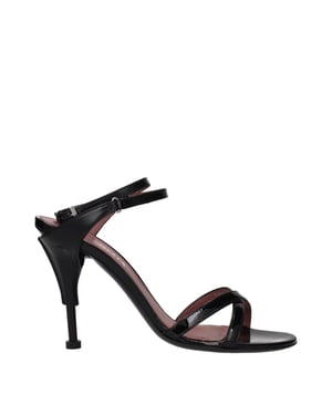 Sandalias de tacón stiletto de piel negra Premiata
