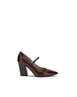 PINKO Tacones Altos de Cuero de Ternera Burdeos Bos Taurus