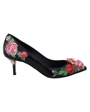 Zapatos de tacón alto de cuero negro Dolce & Gabbana