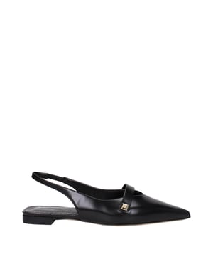 Max Mara Bailarinas Negras de Cuero