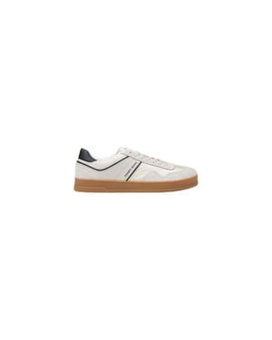 Zapatillas bajas de cuero crema Tommy Hilfiger Jeans