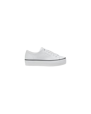 Zapatillas de plataforma de cuero en blanco y negro de Calvin Klein Jeans