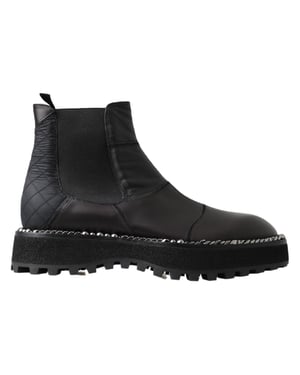 Botas elásticas de cuero negro Dolce & Gabbana