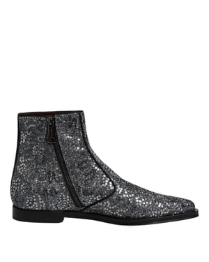 Botines Chelsea de algodón gris oscuro con lentejuelas de Dolce & Gabbana