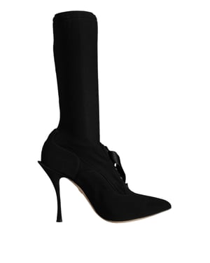 Botas de media caña de tacón alto negras Dolce & Gabbana
