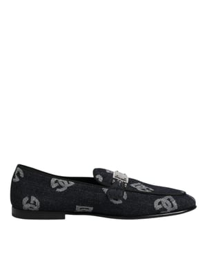 Mocasines Formales de Algodón con Logo Azul Dolce & Gabbana