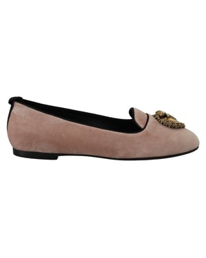 Mocasines Planos Rosa de Terciopelo Dolce & Gabbana