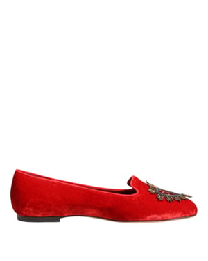 Zapatos Planos Dolce & Gabbana Red Velvet DG Heart