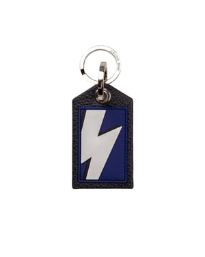 Llavero para hombre de cuero azul Neil Barrett