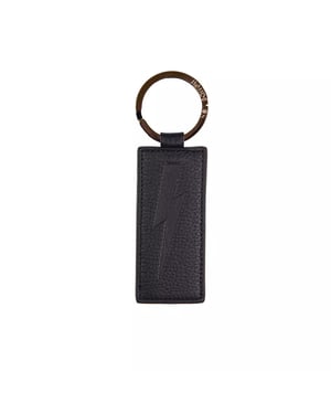 Llavero para hombres de cuero azul Neil Barrett