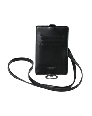 Dolce & Gabbana Portacarnet de Cuero de Ternera Negro con Logo para Hombre