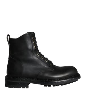 Botas de hombre de media caña con cordones negras Dolce & Gabbana